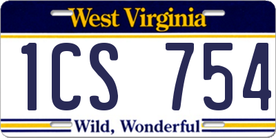 WV license plate 1CS754