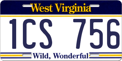 WV license plate 1CS756