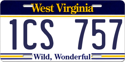 WV license plate 1CS757