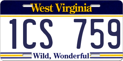 WV license plate 1CS759