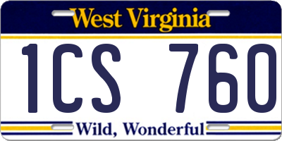 WV license plate 1CS760