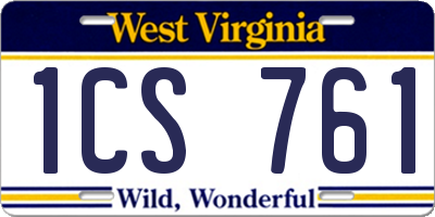 WV license plate 1CS761
