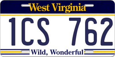 WV license plate 1CS762