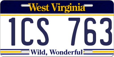 WV license plate 1CS763