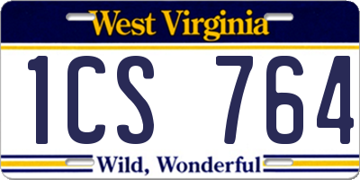 WV license plate 1CS764