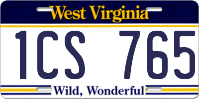 WV license plate 1CS765