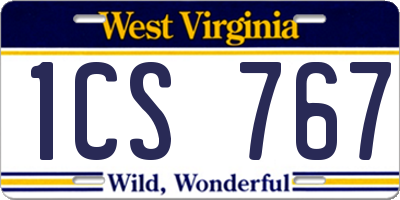 WV license plate 1CS767