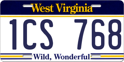 WV license plate 1CS768