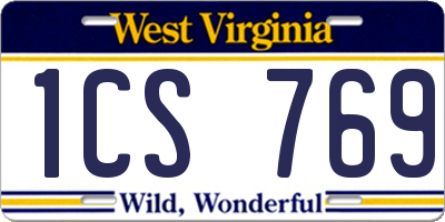 WV license plate 1CS769