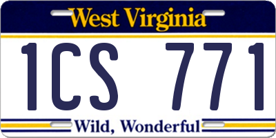 WV license plate 1CS771