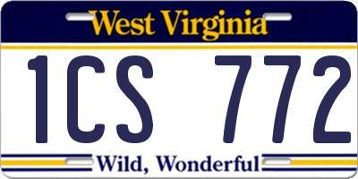 WV license plate 1CS772