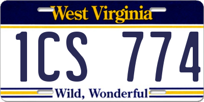 WV license plate 1CS774
