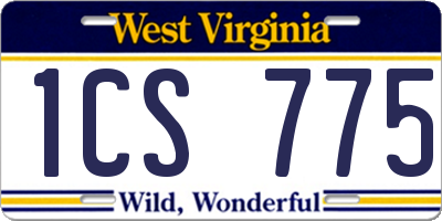 WV license plate 1CS775