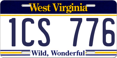 WV license plate 1CS776