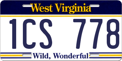 WV license plate 1CS778