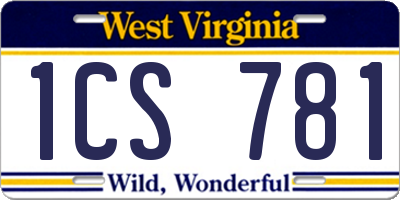 WV license plate 1CS781