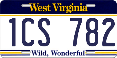 WV license plate 1CS782