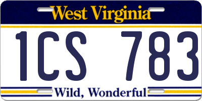 WV license plate 1CS783