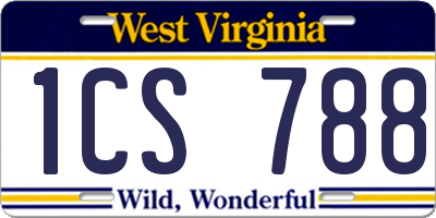 WV license plate 1CS788