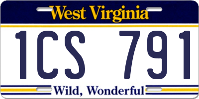 WV license plate 1CS791