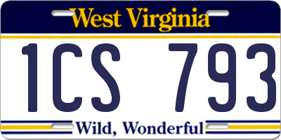 WV license plate 1CS793
