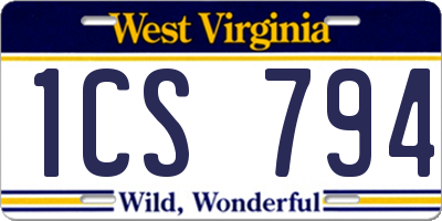 WV license plate 1CS794