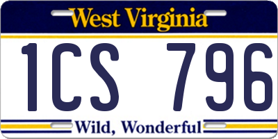 WV license plate 1CS796