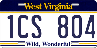 WV license plate 1CS804