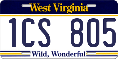 WV license plate 1CS805