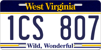 WV license plate 1CS807