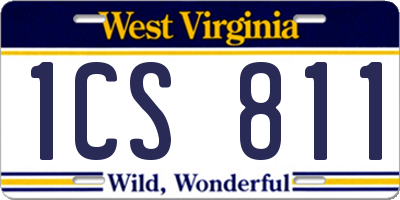 WV license plate 1CS811