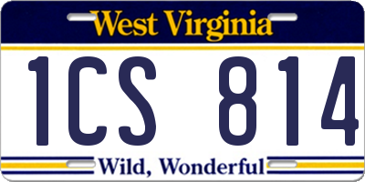 WV license plate 1CS814
