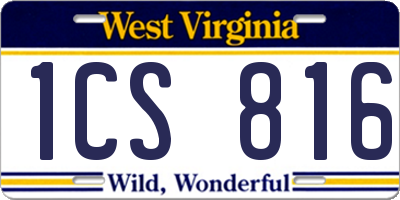 WV license plate 1CS816