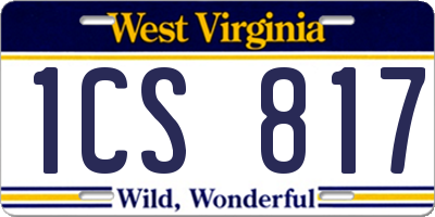 WV license plate 1CS817