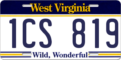 WV license plate 1CS819
