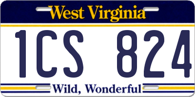 WV license plate 1CS824