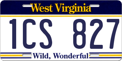 WV license plate 1CS827