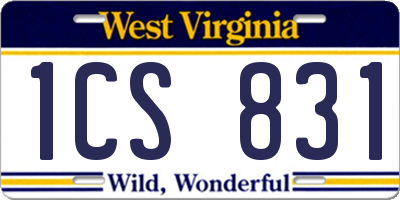 WV license plate 1CS831