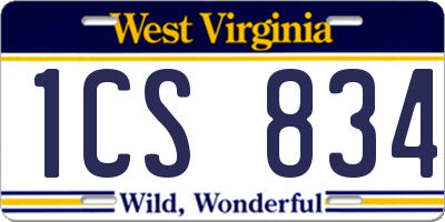 WV license plate 1CS834