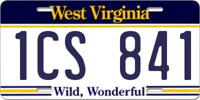 WV license plate 1CS841