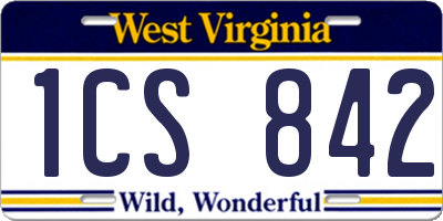 WV license plate 1CS842