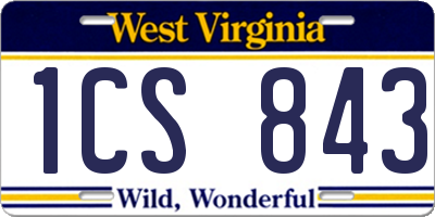 WV license plate 1CS843