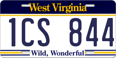 WV license plate 1CS844