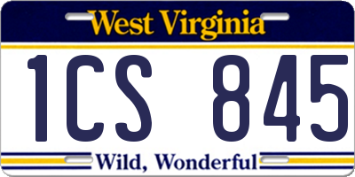 WV license plate 1CS845