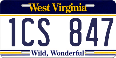 WV license plate 1CS847