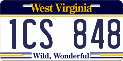 WV license plate 1CS848