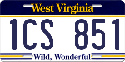 WV license plate 1CS851