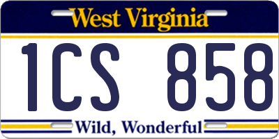 WV license plate 1CS858