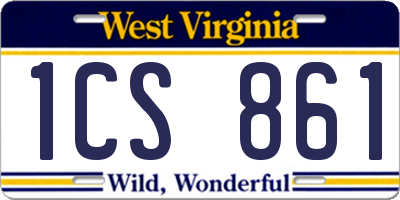 WV license plate 1CS861