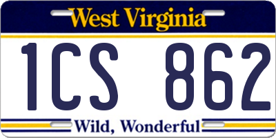 WV license plate 1CS862